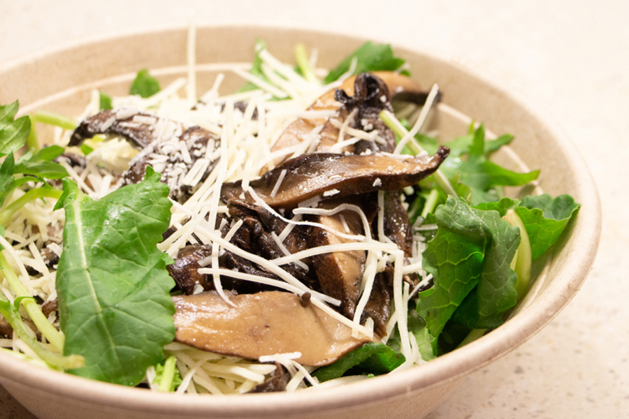 salad with cheese and mushrooms